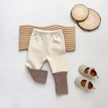 Детские бархатные леггинсы: Теплые цельнокроеные брюки в корейском стиле для мальчиков и девочек на осень/зиму. 80 cm