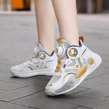 Детские баскетбольные кроссовки 2025 года, лето, новые дышащие сетчатые профессиональные кроссовки для мальчиков среднего и старшего возраста, спортивная обувь для мальчиков 31