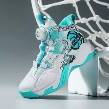 Детские баскетбольные кроссовки CUHK, детская весенне-осенняя новая обувь для начальной школы, кожаные нескользящие спортивные туфли для мальчиков 35