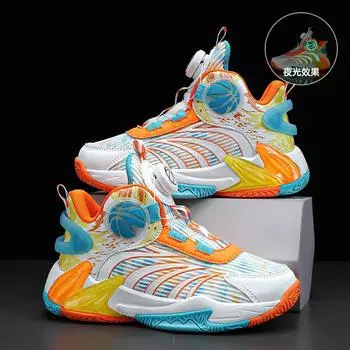 Детские баскетбольные кроссовки для тренировок на открытом воздухе для детей и студентов, спортивная площадка, дышащие кроссовки для мужчин и мальчиков, оригинальные спортивные баскетбольные кроссовки 32