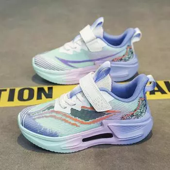 Детские баскетбольные кроссовки летние новые сетчатые дышащие кроссовки для мальчиков кроссовки для девочек спортивная обувь детская обувь мода Size 31,Foot Length:19cm чёрный