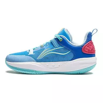 Детские баскетбольные кроссовки Li Ning Primary 3 V3 Mesh Antibacterial Low Top, детские кроссовки синего цвета YKBU040-9 35