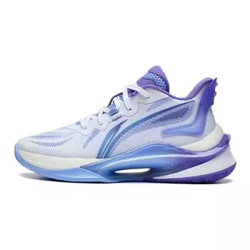 Детские баскетбольные кроссовки Li Ning Youth Aurora, удобные, универсальные, дышащие, с низким верхом, детские кроссовки, стандартные, белые, цветочно-синие, YKBT052-1 33
