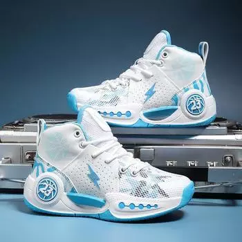 Детские баскетбольные кроссовки весна-лето новые для детей среднего и старшего возраста нескользящие, амортизирующие, износостойкие и дышащие, высокопрочные 31