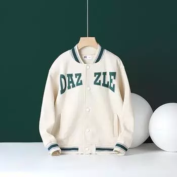 Детские бейсбольные куртки с воротником-стойкой в корейском стиле для весны и осени 120cm абрикосовый