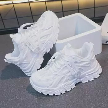 Детские белые спортивные кроссовки: Модная универсальная модель для мальчиков и девочек, весна/осень, удобная мягкая подошва. Size 30 (18.5 cm) белый