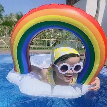 Детские блестки, радужные облака, поплавок для бассейна, поплавок для плавания, сиденье, надувной круг, кольцо для плавания, трубка, поплавок для бассейна, летняя игрушка для бассейна, дети