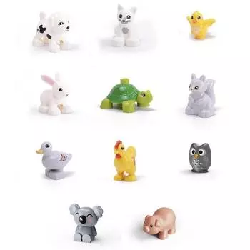 Детские блоки Yogoyo DUPLO, совместимые фигурки, маленькие животные, набор из 11 предметов, популярные игрушки в Корее