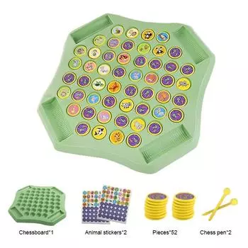 Детские Боевые Шахматы Обучающая Игрушка Тренировка Наблюдательности и Концентрации Веселые Шахматы с Перевертыванием Животных Интерактивная Игра для Родителей и Детей Игрушки