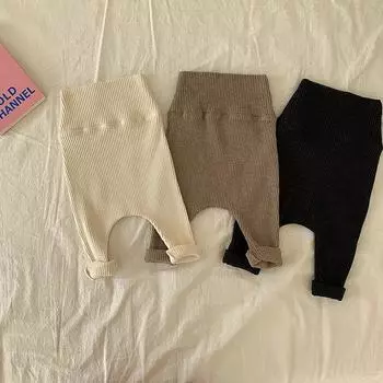 Детские большие полипропиленовые леггинсы, удобные эластичные брюки с высокой талией для мальчиков и девочек 66cm бежевый