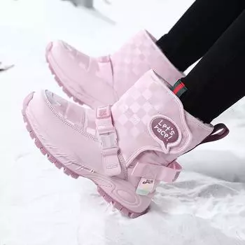 Детские ботинки Детские зимние ботинки для мальчиков Кроссовки Зимние детские зимние ботинки Спортивная модная кожаная детская обувь для девочек 30 чёрный