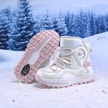 Детские ботинки Детские зимние ботинки для мальчиков Кроссовки Зимние детские зимние ботинки Спортивная модная кожаная детская обувь для девочек 31 розовый