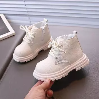 детские ботинки martin, кожаные ботинки для девочек на мягкой подошве 21 розовый