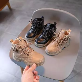 Детские ботинки Martin, новинки осени и зимы для мальчиков, британские ботинки для младенцев, одинарные ботинки для девочек, короткие ботинки с низкой посадкой 21 хаки