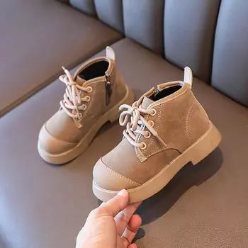 детские ботинки martin с мягкой подошвой кожаные ботинки 26 чёрный