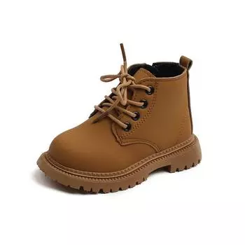 Детские ботинки Мартин в британском стиле, однотонные, на осень/зиму 2022 года, с боковой молнией Set of sizes 21-25 (5 pairs) жёлтый