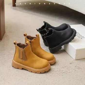 Детские ботинки Martin в винтажном британском стиле, детские кожаные ботинки, студенческие ботинки-сигареты, короткие ботинки 26 Foot Length 16cm