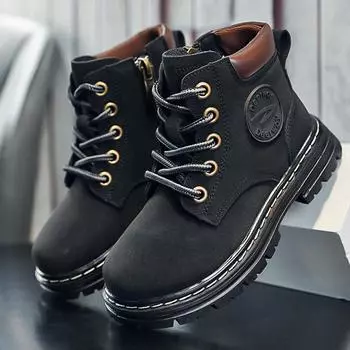 Детские ботинки; Сапоги для мальчиков из суперволокна; Весенние и осенние зимние сапоги для девочек. 28 чёрный