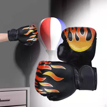 Детские боксерские перчатки 6 унций, перчатки для тренировок с боксерской грушей, кикбоксинг, тайский бокс, смешанные боевые искусства, 6-11 лет чёрный