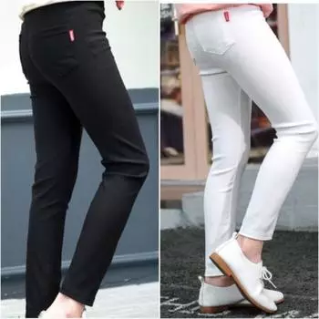 Детские брюки, брюки-карандаш для девочек, весна-лето, универсальные эластичные брюки с этикеткой для верхней одежды, брюки для девочек 110cm