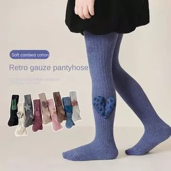 Детские брюки для детей от 1 до 12 лет, детские брюки, колготки, колготки с героями мультфильмов, осенне-зимние брюки S/1-3Y белый