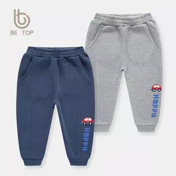 Детские брюки для мальчиков с рисунком из мультфильмов 2023 года: Повседневные брюки с французской резинкой 90cm, kz3045