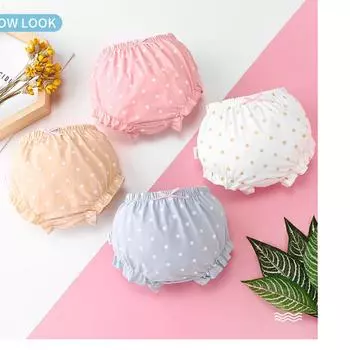 Детские брюки «хлебные крошки» с широкими краями в рубчик, нижнее белье с волнистым принтом 90 светло-синий