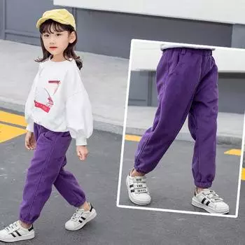 Детские брюки, осенне-зимняя одежда для мальчиков и девочек, теплые модные верхние брюки для отдыха 110cm жёлтый