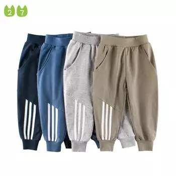 Детские брюки в корейском стиле, спортивные брюки для мальчиков, детские хлопковые брюки 90cm