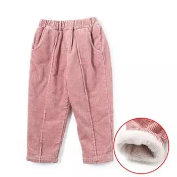 Детские брюки вельветовые детские зимние осенние брюки для девочек для мальчиков брюки для малышей теплые флисовые 130 зелёный