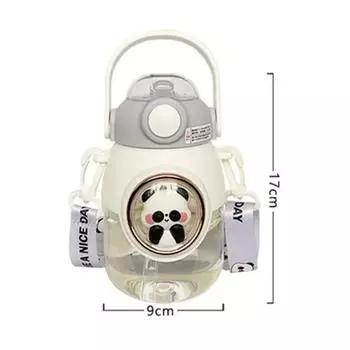 Детские бутылки для воды с соломинкой для девочек, 820 мл, большая емкость, милая детская бутылка с рисунком Kawaii для школьников, школьных путешествий 820ml фиолетовый