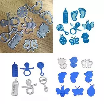 Детские бутылки молока, игрушки, штампы, сделай сам, скрапбукинг, бумажные карты, изготовление трафаретной формы серебряный