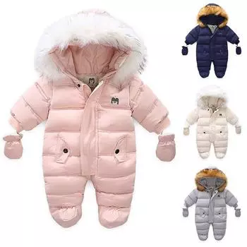 Детские цельные хлопковые стеганые костюмы, теплая зимняя одежда для скалолазания 66