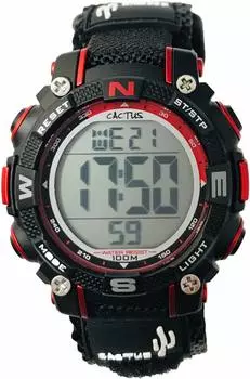 Детские часы цифровые 10 ATM водонепроницаемые для мальчиков оригинальные импортные черные [Cactus] CAC-104-M01