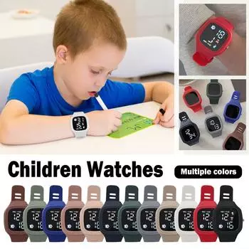 Детские часы, подходящие для студенческих уличных электронных часов, время отображения экрана часов One Size синий