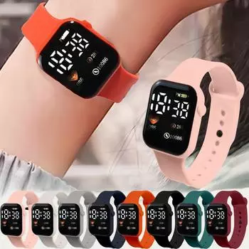 Детские часы, подходящие для студенческих уличных электронных часов, время отображения экрана часов One Size чёрный