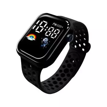 Детские часы Подходят для студентов Уличные электронные часы Экран часов Отображение времени AVE One Size чёрный