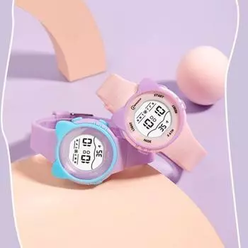Детские часы противоударный водонепроницаемый будильник календарь времени ночник точный дисплей времени регулируемый силиконовый ремешок цифровые электронные часы белый