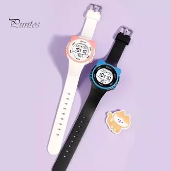 Детские часы противоударный водонепроницаемый будильник календарь времени ночник точный дисплей времени регулируемый силиконовый ремешок цифровые электронные часы белый