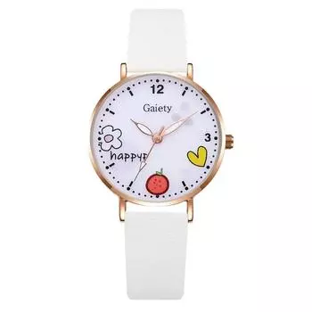 Детские часы, розовые, милые, детские, наручные часы, мультяшный узор, кварцевые часы, набор для девочек, модные, студенческие часы