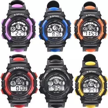 Детские часы, светящиеся светодиодные цифровые часы для студента, девочки, мальчика, наручные часы жёлтый