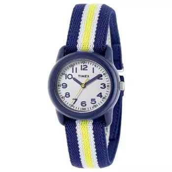 Детские часы Timex ANALOGUE TW7C05800 кварцевые 3 ATM водонепроницаемые минеральное стекло белый циферблат смола [TIMEX] [Товар] белый