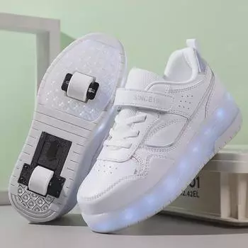 Детские четырехколесные роликовые туфли 2024 года с колесами с плоским дном 38