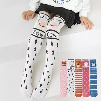 Детские чулки, носки средней длины, студенческие носки до середины икры, милые высокие носки-трубы с героями мультфильмов, носки выше колена 35CM