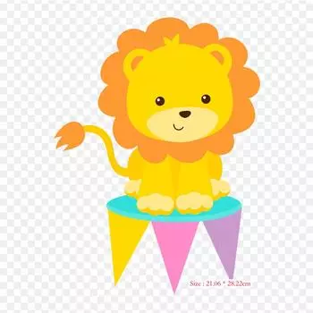 Детские цирковые животные, цирковой лев, утюг с термопереносной печатью, виниловые нашивки, наклейки для одежды, аппликации «сделай сам», моющиеся нашивки