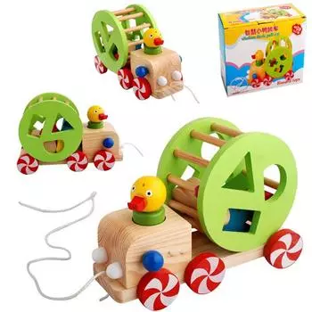 Детские деревянные головоломки игрушки животные прицеп автомобиль для ребенка образовательный обучающий подарок