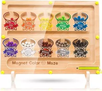 Детские деревянные развивающие магнитные ручки-шарики, классификация по цвету, позиция в баскетболе, развивающие игрушки