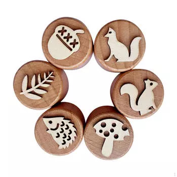 Детские деревянные резиновые штампы, штампы для осенних украшений для детей, журнал, класс, изготовление 6pcs