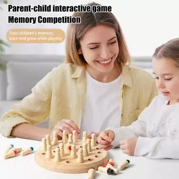 Детские деревянные шахматы для развития памяти, цветовое познание, тренировка внимания, вызов памяти, образовательная спичка, шахматная игрушка для малышей, мальчиков и девочек, подарок Sets