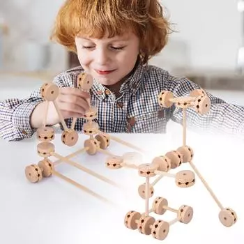 Детские деревянные строительные игрушки своими руками подарочные развивающие игрушки для дошкольников, подходящие для мальчиков и девочек One Size коричневый